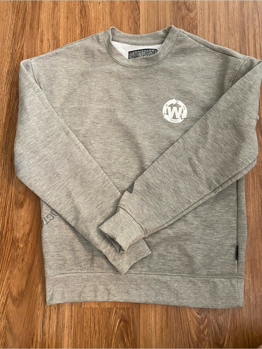 Fashion Nova Men's "In The Works" Under Construction Graphic Crewneck Sweatshirt